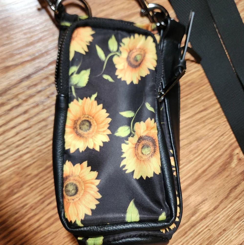 Crossbody Sunflower Water Bottle Bag Phone Holder Wallet Combo
